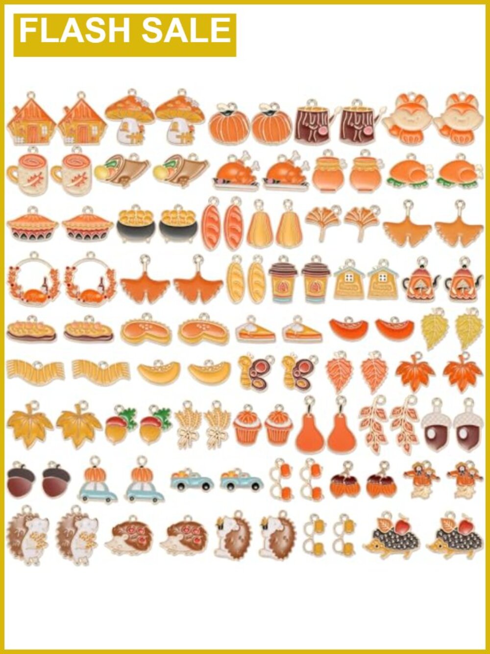 100Pcs Fall Enamel Charms for Jewelry Making Bracelets Necklaces DIY Crafts